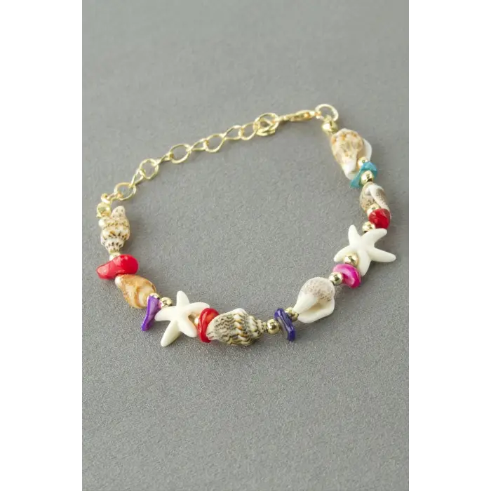 Deniz Kabuğu Kırık Doğaltaş Bileklik