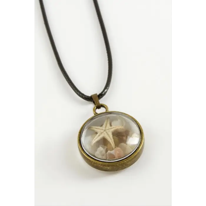 Deniz Yıldızı Bombeli Canlı Kolye