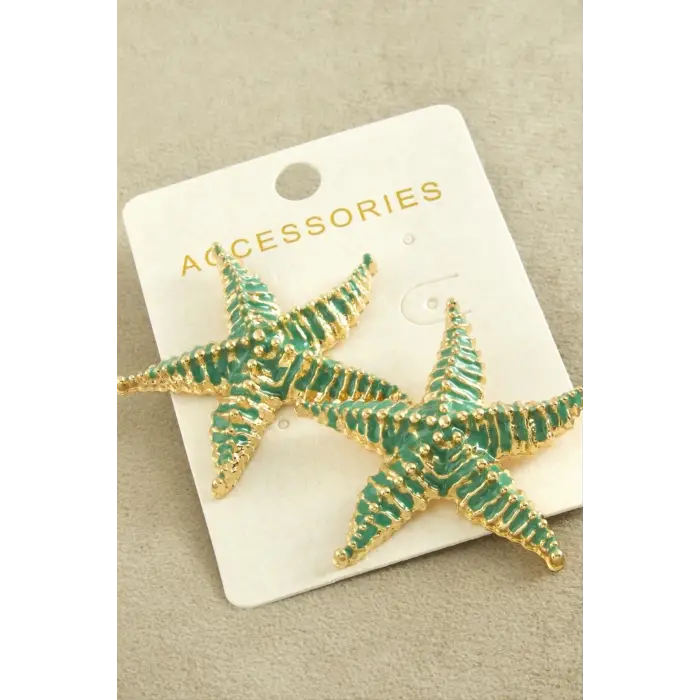 Deniz Yıldızı Mineli Zr Model Küpe