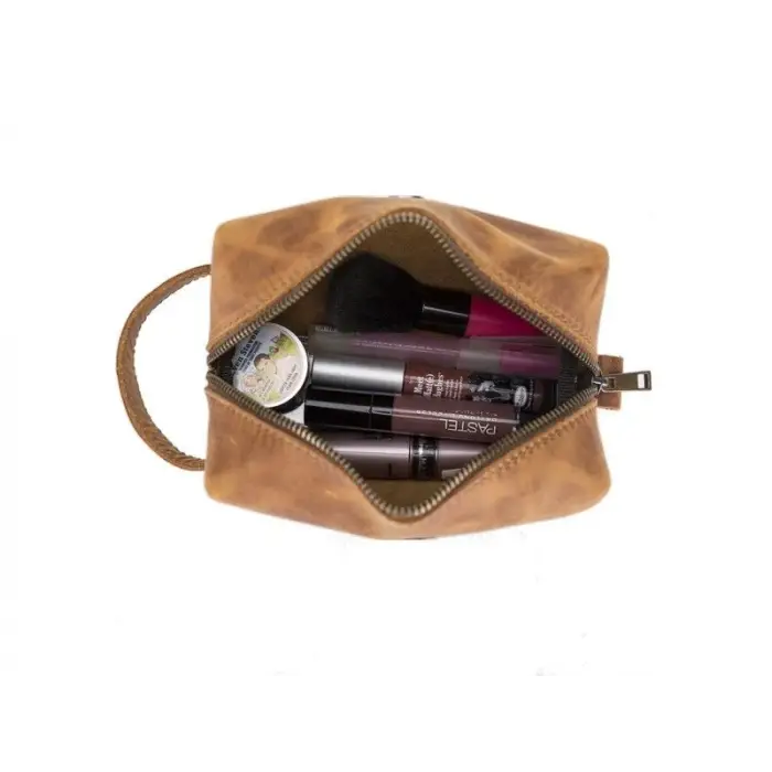 Deri Bakım Ve Seyahat Çantası, L Beden, G19 Taba