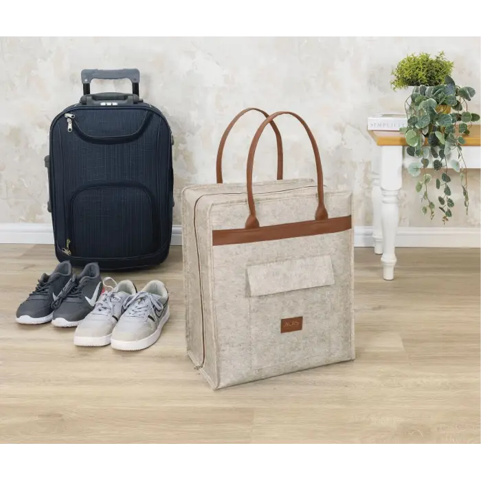 Deri Kulplu Ayakkabı Seyahat Çantası 04263