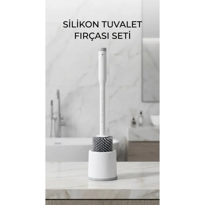 Deterjan Hazneli Ergonomik Silikon Tuvalet Fırçası