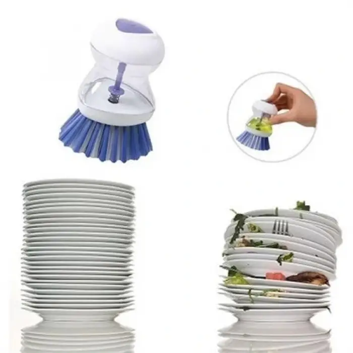 Deterjan Hazneli Kolay Bulaşık Yıkama Fırçası Bulaşık Sünger - Stokta Olan Renk Gönderilir