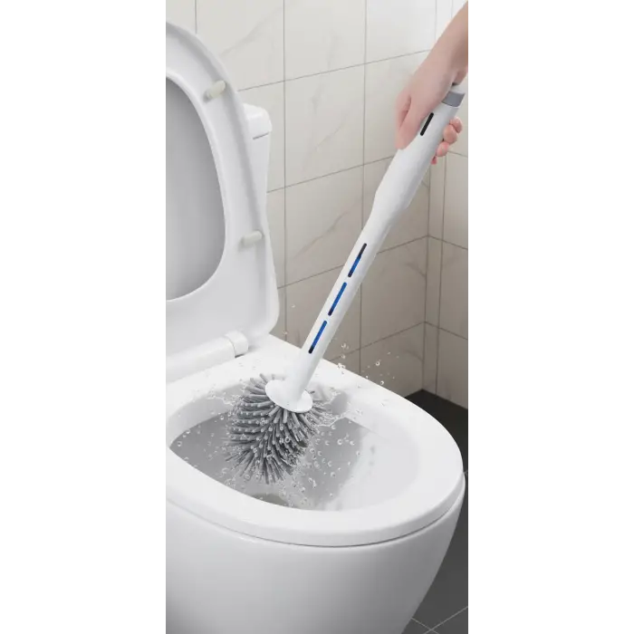 Deterjan Hazneli Silikon Tuvalet Fırçası Temizlik Seti