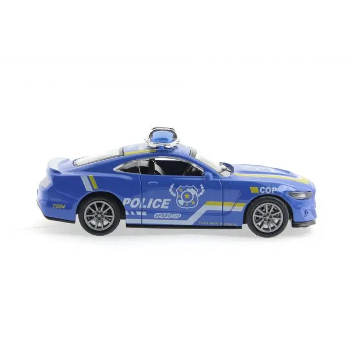 Die Cast Çek Bırak Metal Mavi Polis Arabası