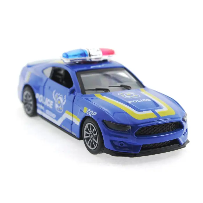 Die Cast Çek Bırak Metal Mavi Polis Arabası