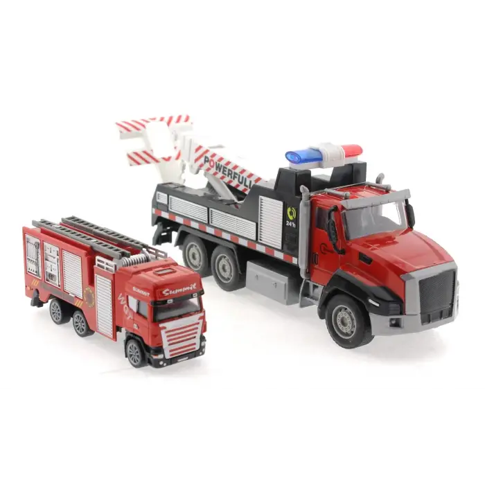 Die Cast Çek Bırak Vinçli Kurtarıcı ve Söndürücü İtfaiye Aracı