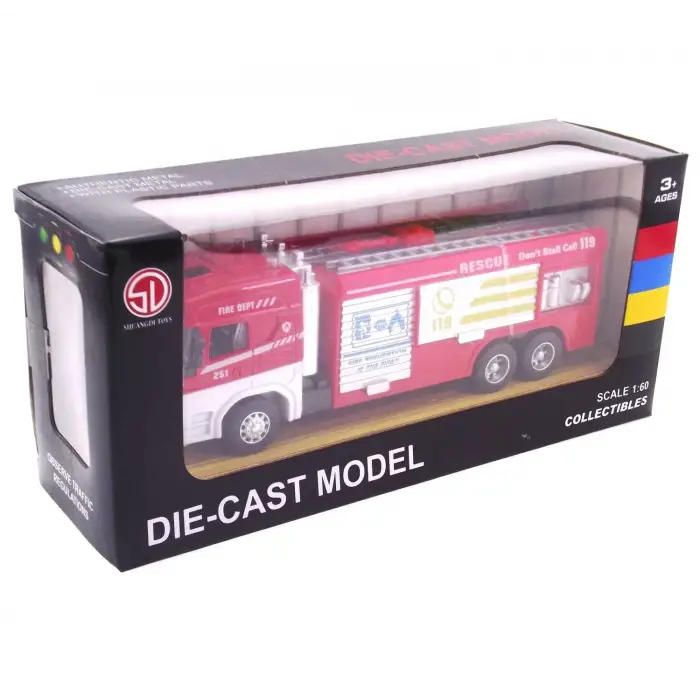 Die Cast Model Çek Bırak Merdivenli İtfaiye Kamyonu