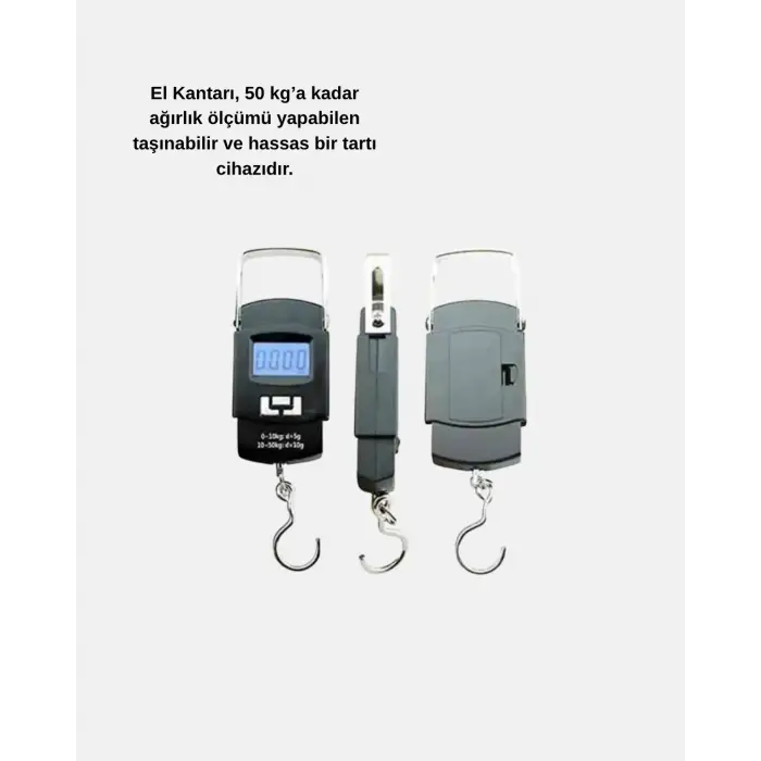 Dijital El Kantarı – 50 Kg Taşıma Kapasiteli, Taşınabilir Hassas Tartı