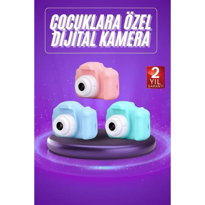 Dijital Fotoğraf Makinesi Çocuk Mini 1080p HD Kaliteli Renkli