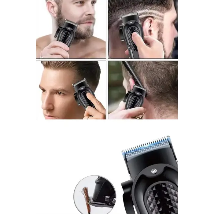 Dijital Profesyonel Kablosuz Saç Sakal Tıraş Makinası Sessiz Paslanmaz Çelik
