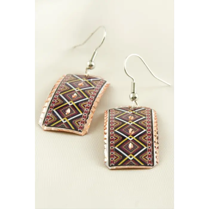 Dikdörtgen Bakır Küpe