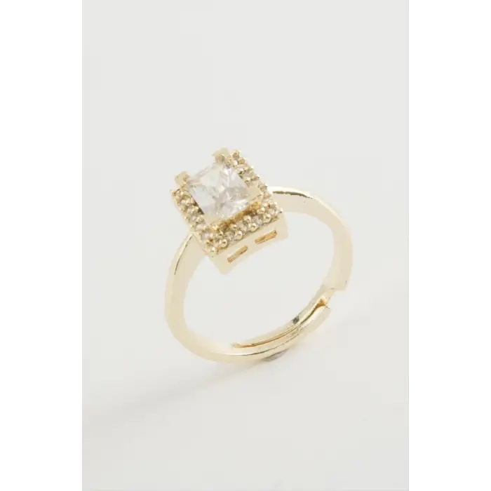 Dikdörtgen Tek Taşlı Yüzük