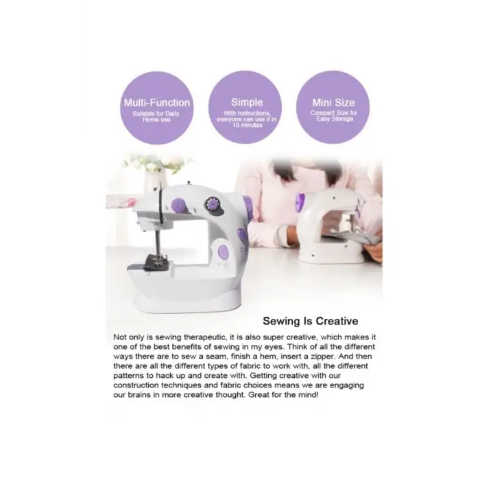 Dikiş Makinesi Sew Whiz Elektrikli Veya Pille Çalışabilen Çift Kademeli Işıklı Mini