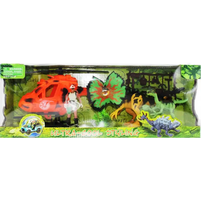 Dinozor Avcısı Helikopterli Oyun Seti