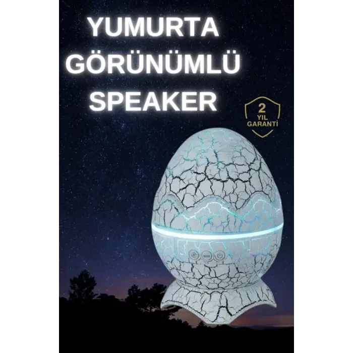 Dinozor Yumurtası Gece Masa Lambası Bluetooth Hoparlör 14 Renk Seçeneği