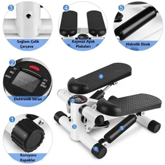 Direnç Lastikli Mini Stepper Egzersiz Aleti