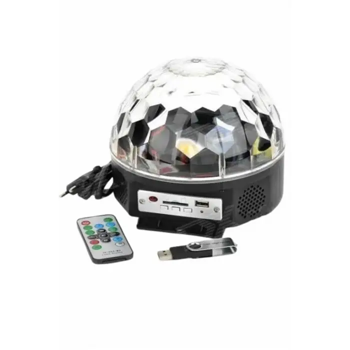 Disko Topu Renkli Işıklı Lazer Parti Bluetooth Bağlantılı Led Küre