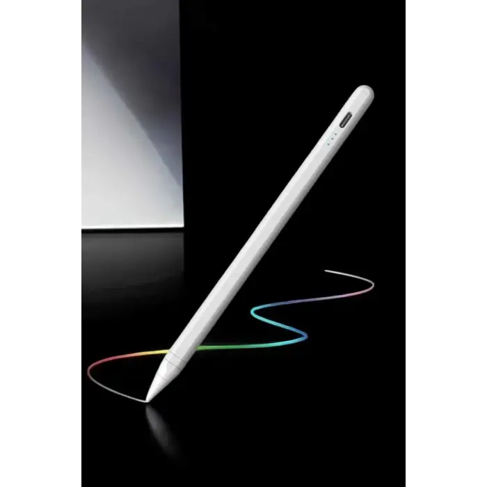 Dokunmatik Kalem Beyaz Şarjlı Yedek Uçlu Android ve İOS Uyumlu