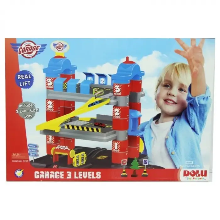 Dolu 3 Katlı Otopark Oyun Seti