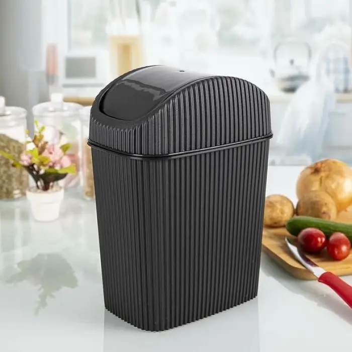 Döner Kapaklı Mini Çöp Kovası 2.5 LT - SIYAH (336336)