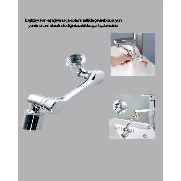 Döner Musluk Başlığı Çok Açılı Robotik Kol Su Tasarruflu