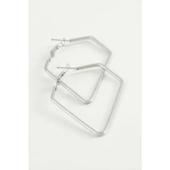 Dörtgen Halka Küpe 4,5 cm