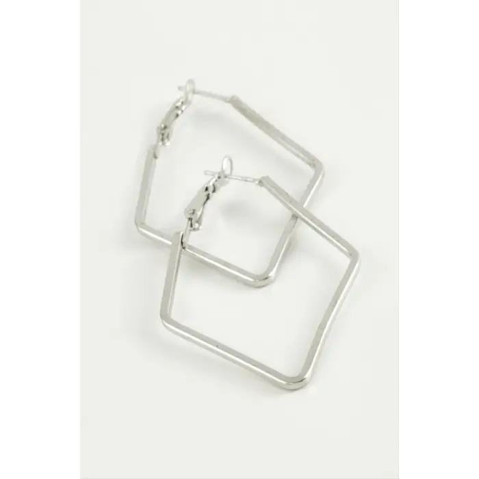 Dörtgen Halka Küpe 6 cm