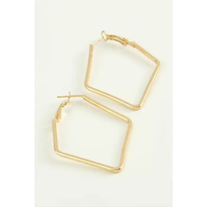 Dörtgen Halka Küpe 6 cm