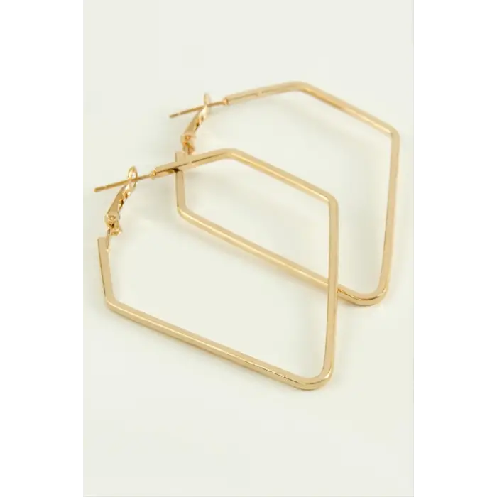 Dörtgen Halka Küpe 7 cm