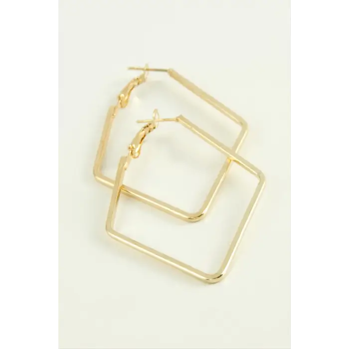 Dörtgen Halka Küpe 7 cm