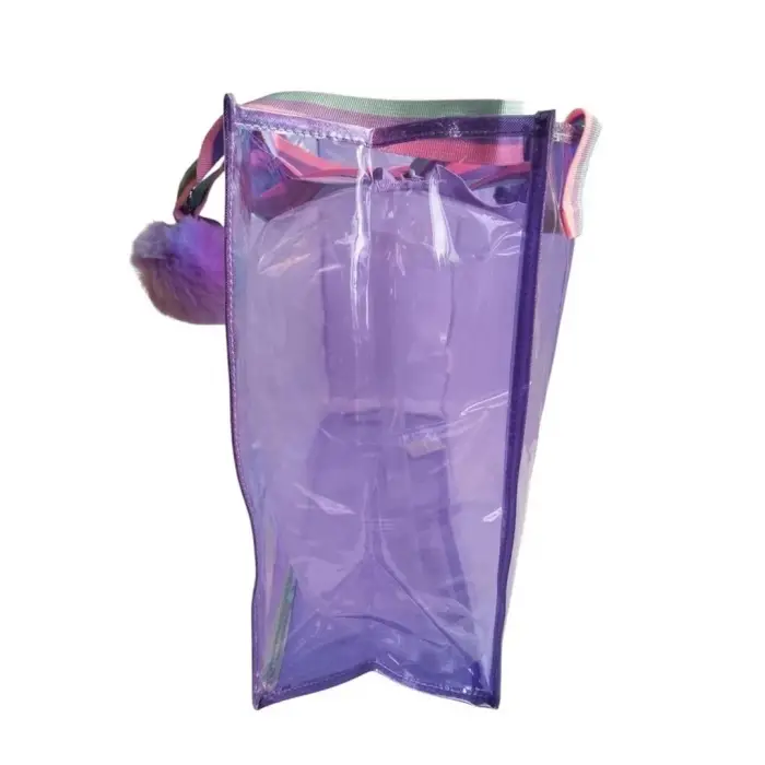 Dream Vest Şeffaf Hologram Mor Good Luck Büyük Omuz Çantası