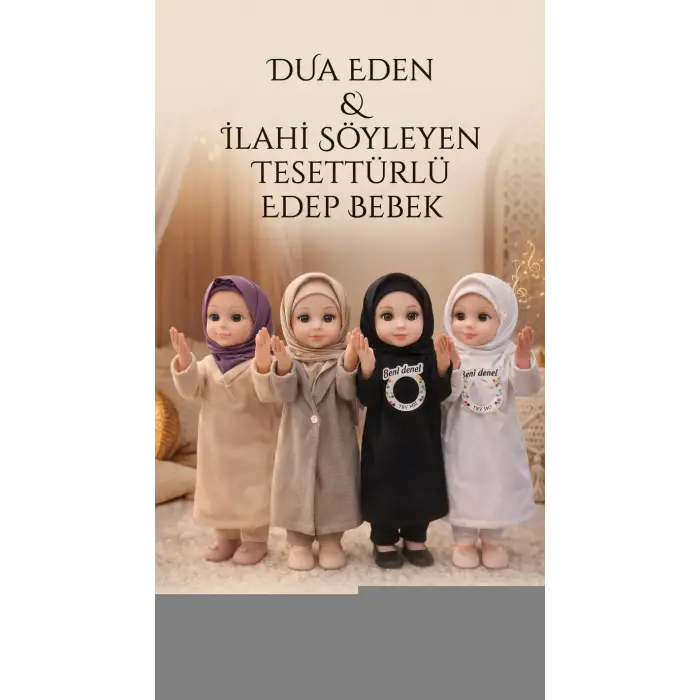 Dua Eden Tesettürlü Oyuncak Bebek, Müzikli Ramazan Edep Bebek