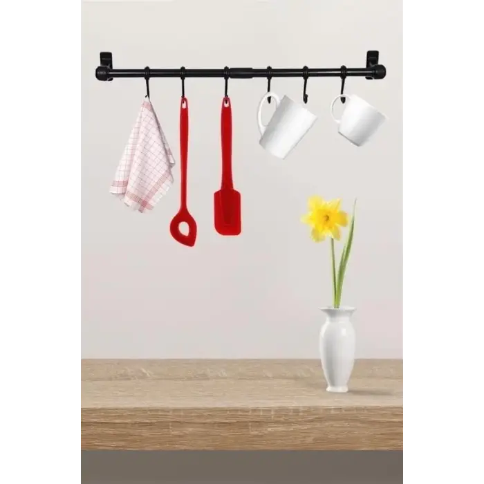  duvara Monte Edilen 6 Kancalı Dekor Kaşıklık Ve Kupa Askısı