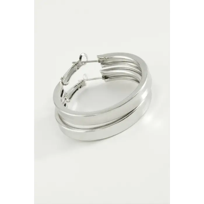 Düz Kare Halka Küpe 3,5 cm