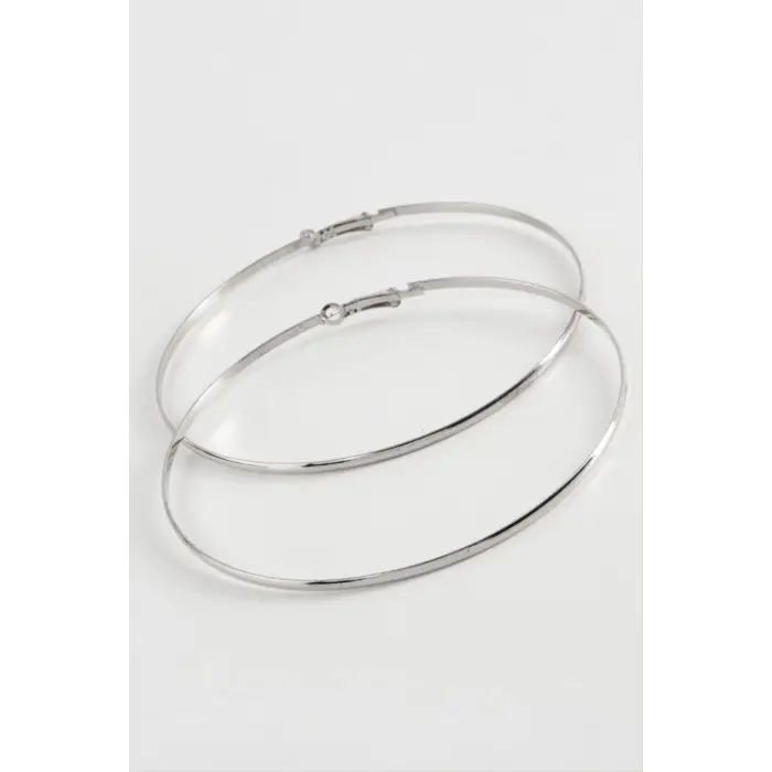 Düz Metal Halka Küpe 8-9-10 cm