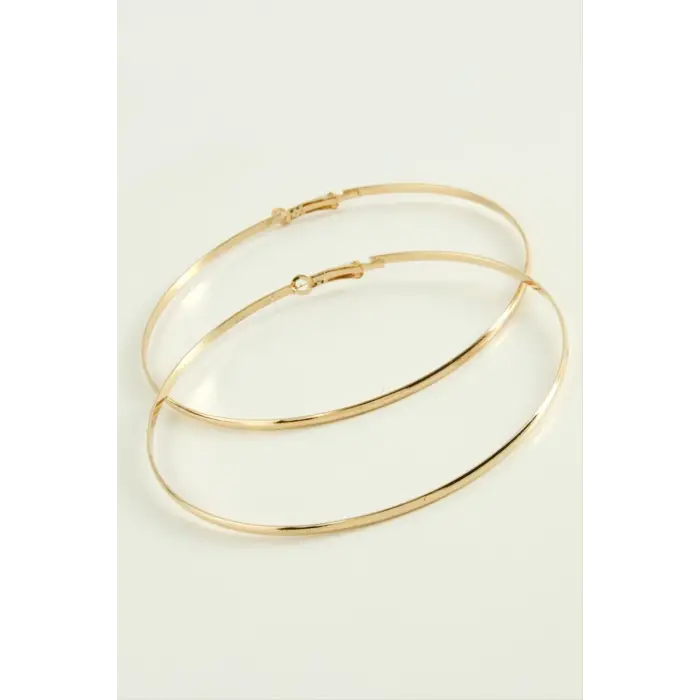 Düz Metal Halka Küpe 9-10 cm