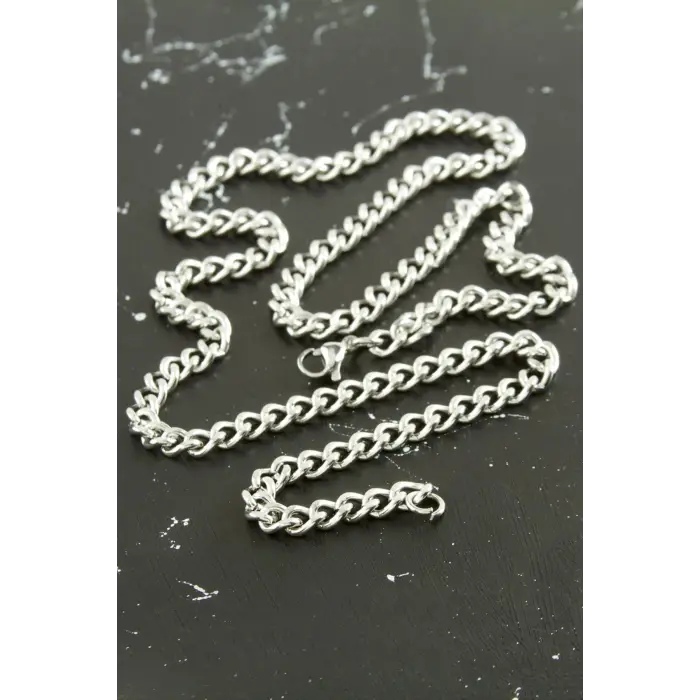 Düz Zincir Çelik Kolye 55 cm