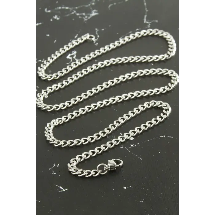 Düz Zincir Çelik Kolye 55 cm