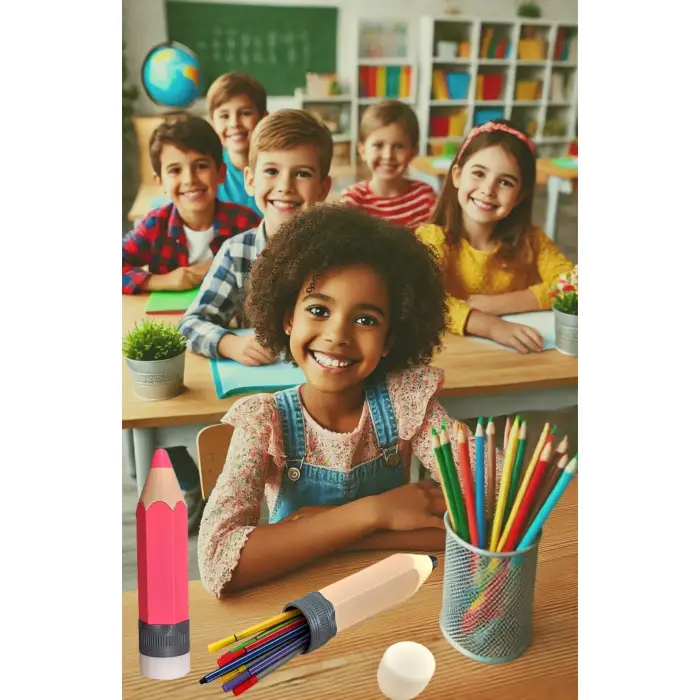 Eco Lounge Kalem Şeklinde Kalemlik – Pembe Masaüstü Organizer