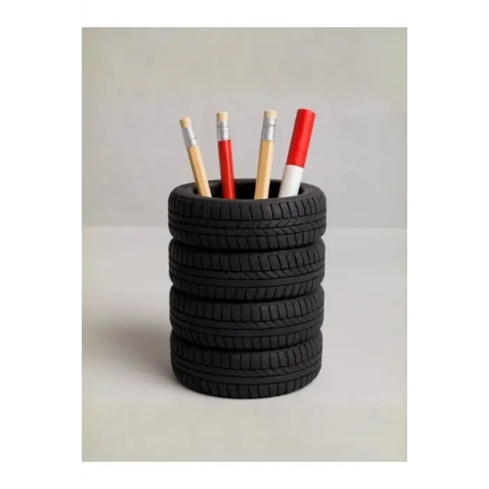 Eco Lounge Lastik Şeklinde Kalemlik – Siyah Dekoratif Organizer