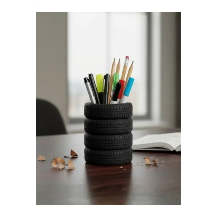 Eco Lounge Lastik Şeklinde Kalemlik – Siyah Dekoratif Organizer