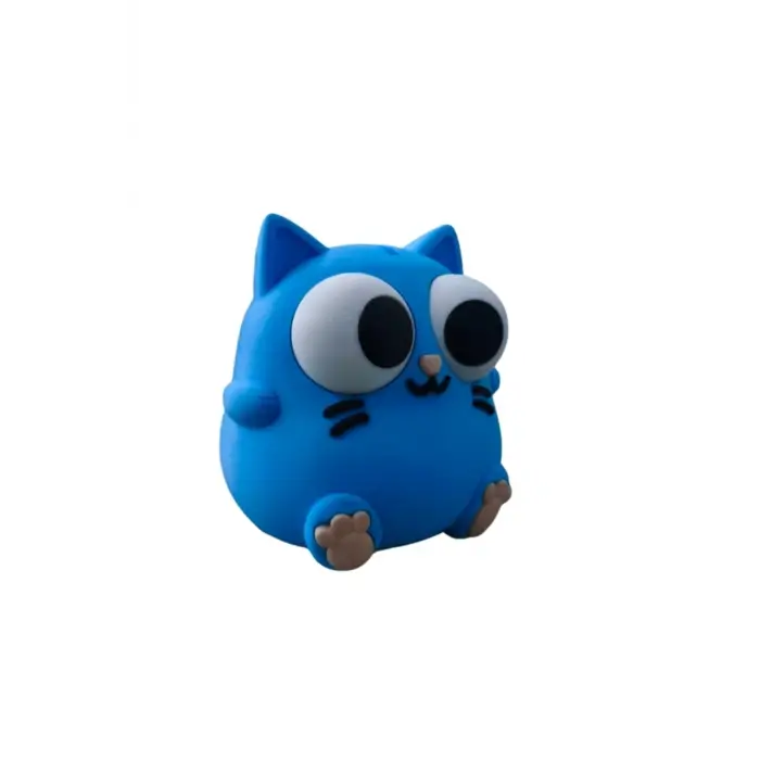 Eco Lounge Mavi Kedi Kumbara 16 cm – Dekoratif Para Kutusu 3D Baskı