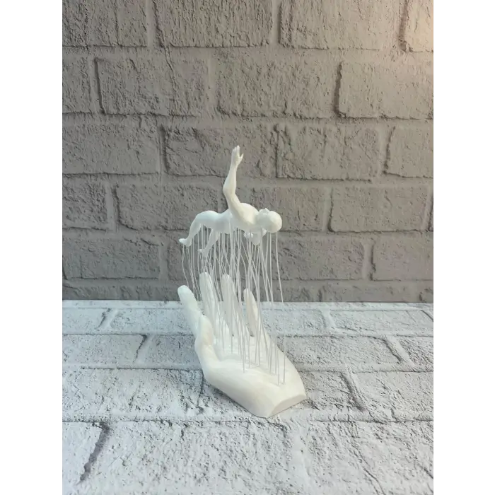 El İnsan Figürü Beyaz Modern Soyut Tasarım Salon ve Ofis Dekorasyonu