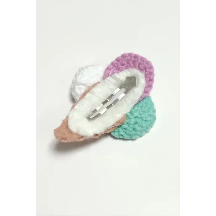 El Yapımı Dondurma İşlemeli Örgülü Çıtçıtlı Toka