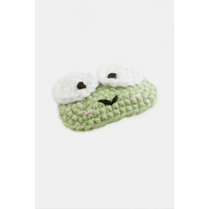 El Yapımı Kurbağa Gözlü İşlemeli Örgülü Çıtçıtlı Toka