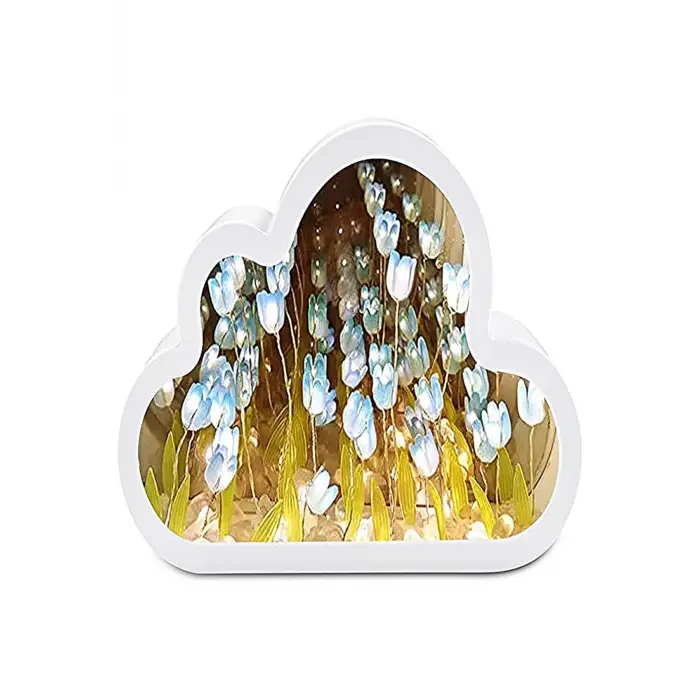 El Yapımı Lale Denizi Bulut Gece Lambası Büyük Boy