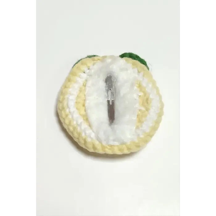 El Yapımı Limon İşlemeli Örgülü Çıtçıtlı Toka