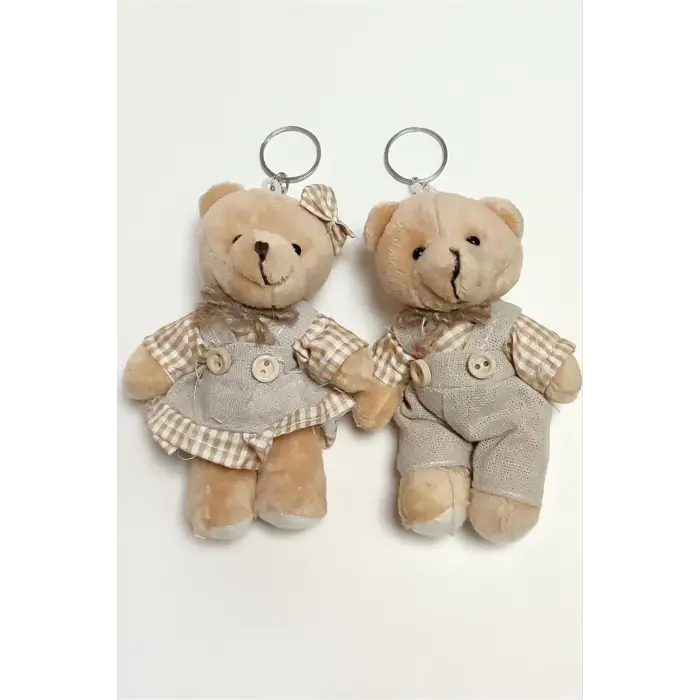 Elbiseli Peluş Ayıcık Anahtarlık 1 Adet