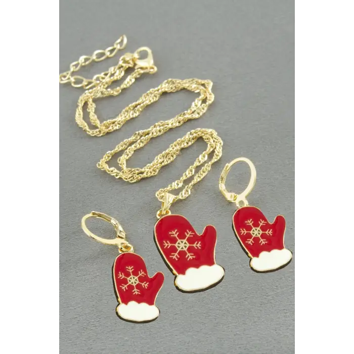 Eldiven Yılbaşı Kutulu Zincir Kolye Set